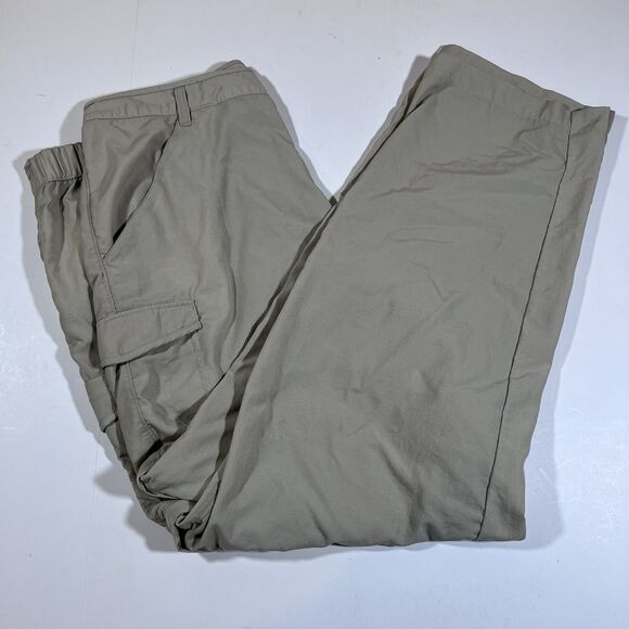 Columbia PFG Khaki Nylon Convertible Fishing Pants Zip Off Shorts Men's XL - Picture 2 of 12